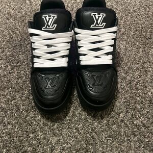 Louis Vuitton Black Sneakers with White Laces
